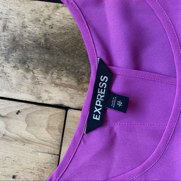 Express Purple Split Back Tank Chiffon - Picture 4 of 7
